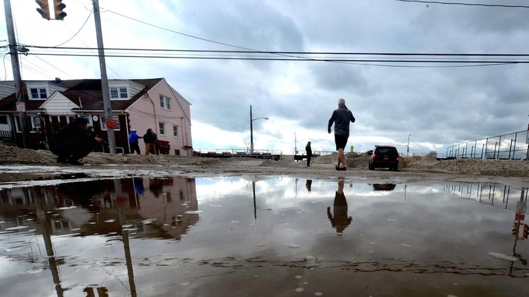 Flooding in Long Beach caused by Superstorm Sandy in October 2012. 