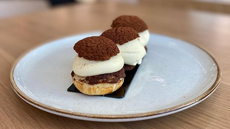 The cocoa-dusted tiramisu puff at Buttercooky Bakery & Cafe in...