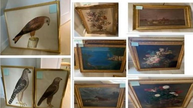 Some of the paintings stolen from a storage facility in...