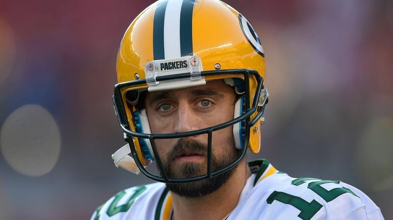 Packers quarterback Aaron Rodgers prior to playing the 49ers in...