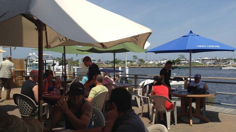 Lunch on the outdoor deck of Bay Vue in Lindenhurst....