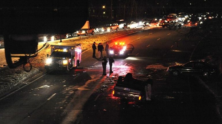 A two-vehicle crash forced the closure of the eastbound side...