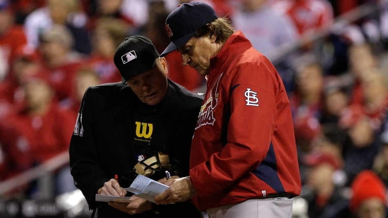 Tony La Russa makes a lineup change with home plate...