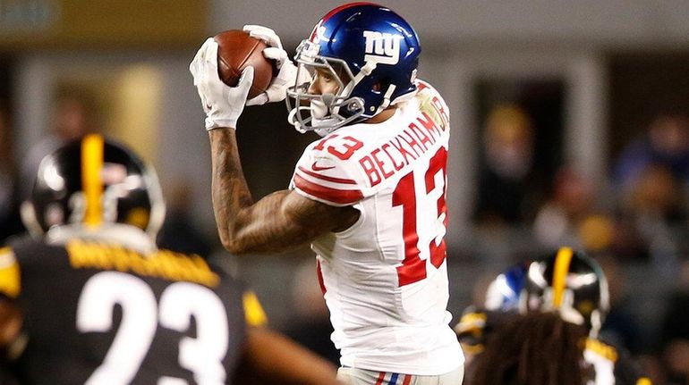 New York Giants wide receiver Odell Beckham makes a catch...