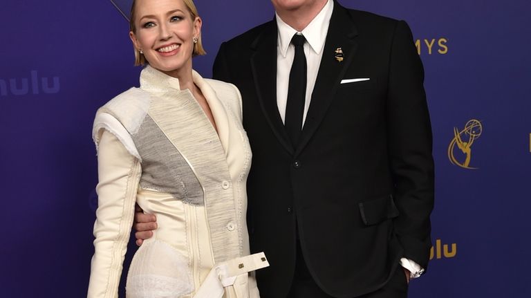 Carrie Coon, left, and Tracy Letts arrive at the 76th...