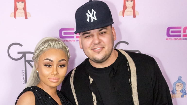 Blac Chyna and Rob Kardsashian at an event in Hollywood...