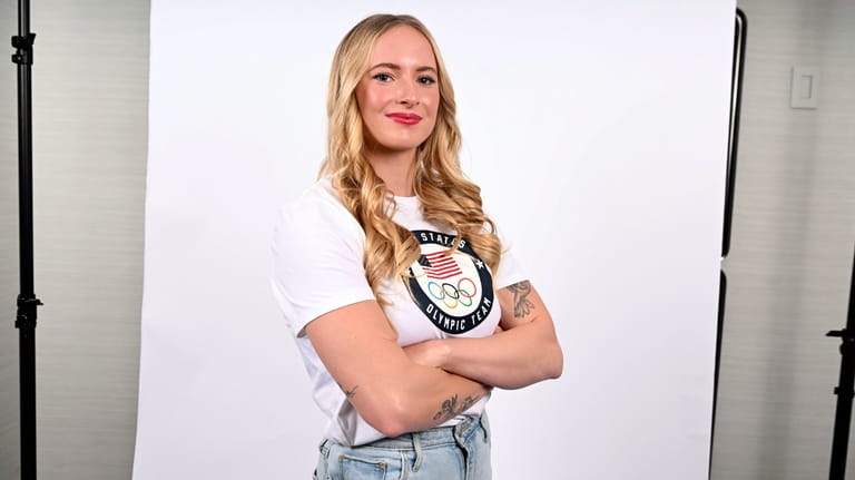 United States canoeist Evy Leibfarth, 20, poses for a portrait...