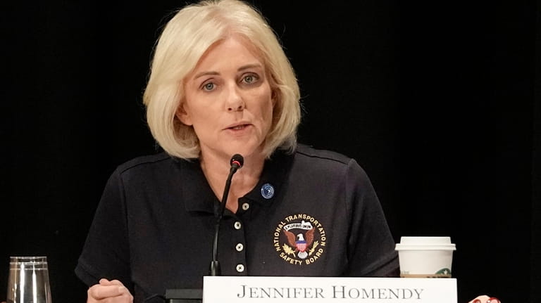 Jennifer Homendy, chair of the National Transportation Safety Board, speaks...