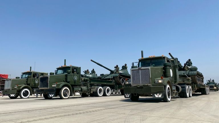 Afghanistan Taliban display military hardware during a military parade to...