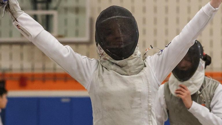 Aurora Aschettino of Oyster Bay wins the foil finals at...