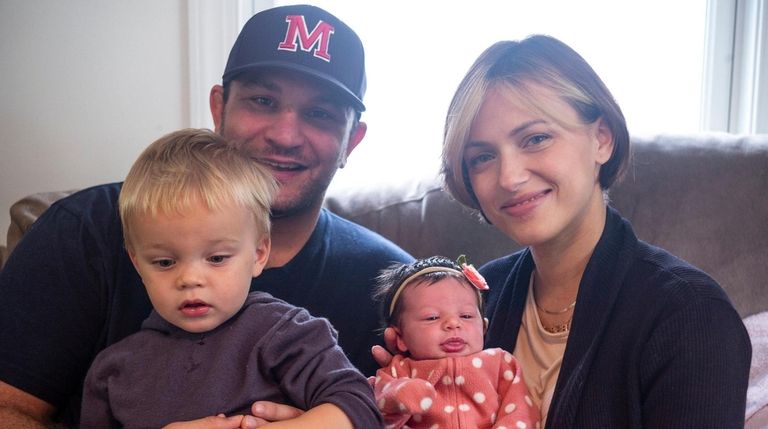 Gian Villante, top left, with his family, fiancee Katie Bolotovskaia,...