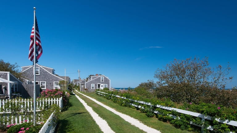 Summer day on Front Road in Sconset on Nantucket Island.
