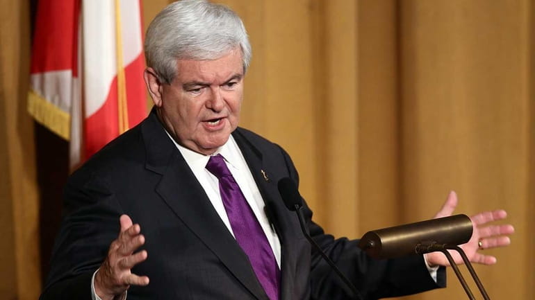 Republican presidential candidate Newt Gingrich speaks at the Alabama Republican...