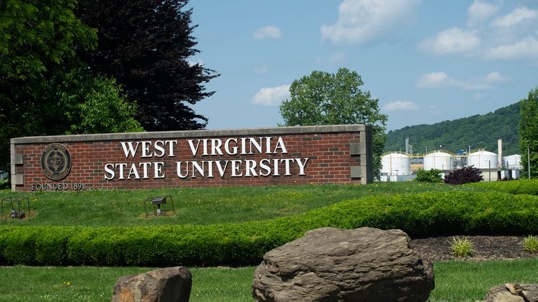 An entrance to West Virginia State University is seen in...