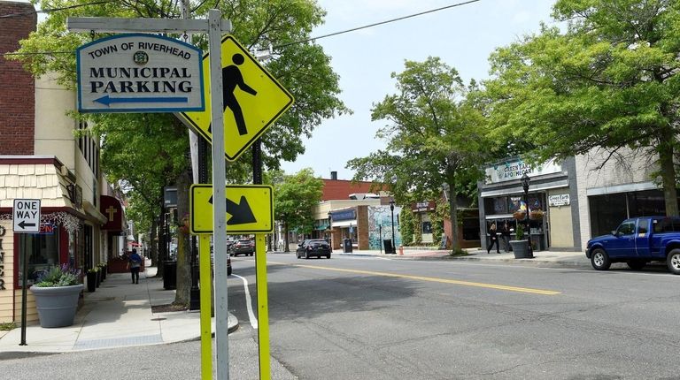 Downtown Main Street in Riverhead in June 2019.