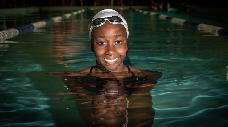 St. John the Baptist senior swimmer Favour Okodogbe.