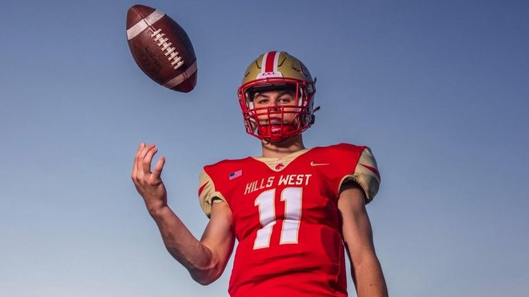 Half Hollow Hills West quarterback Joseph Filardi, Wednesday Aug. 21,...