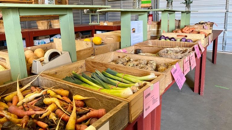 "Storage vegetables" at the winter farmers market at Old Restoration...