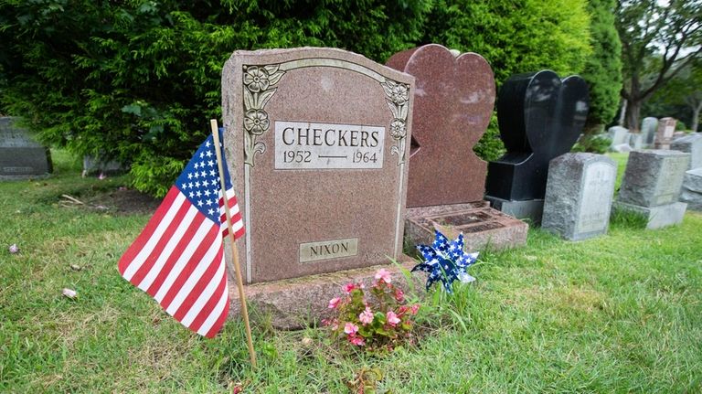 The grave of Richard Nixon’s dog, Checkers, who died at...