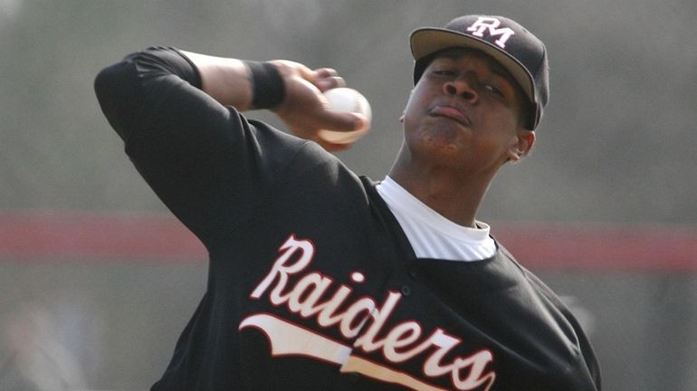 Patchogue-Medford's Marcus Stroman pitches against Ward Melville on April 16,...