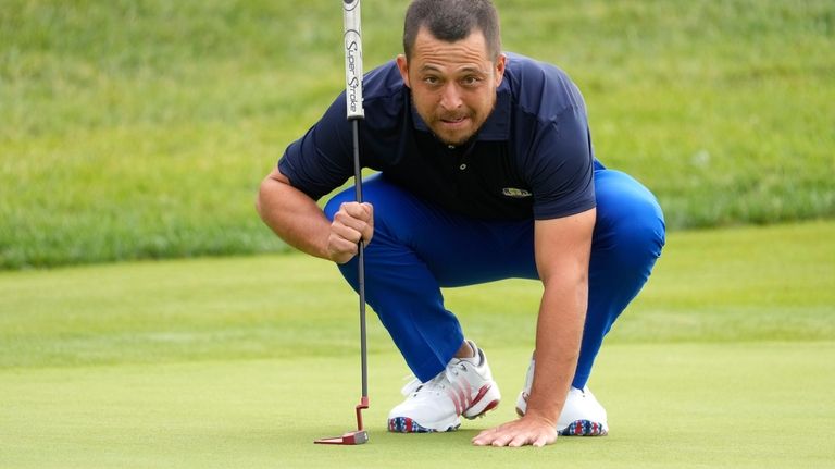 United States' Xander Schauffele attends a training in the practice...