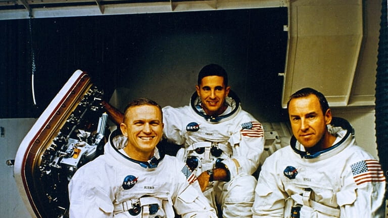 In this image provided by NASA, the Apollo 8 Crew...