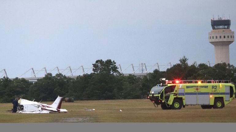 The scene of the July 22 plane crash at Long Island...