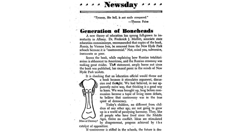 The Newsday editorial from Sept. 15, 1954.