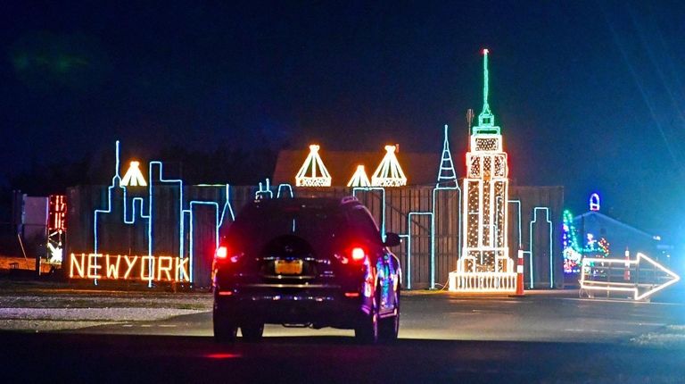 The holiday light show at Smith Point County Park.