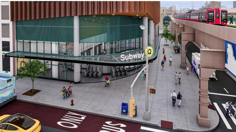 Rendering of the Second Avenue Subway's planned 125th Street entrance,...