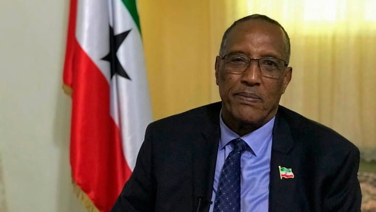 Muse Bihi Abdi, president of Somaliland, speaks to The Associated...