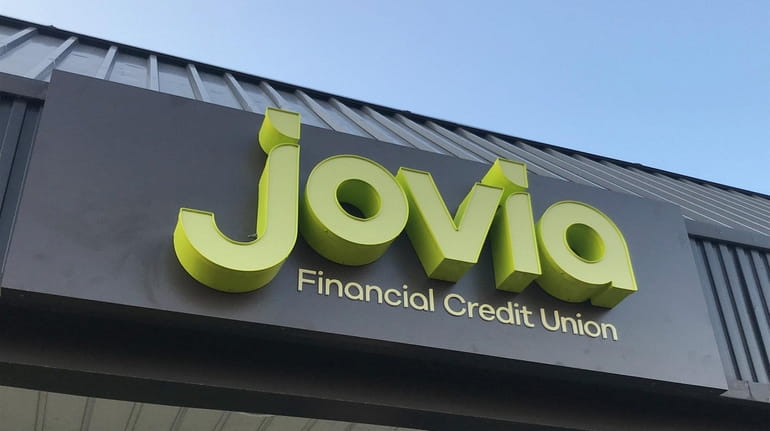 Jovia Financial Credit Union displays its new brand and sign...