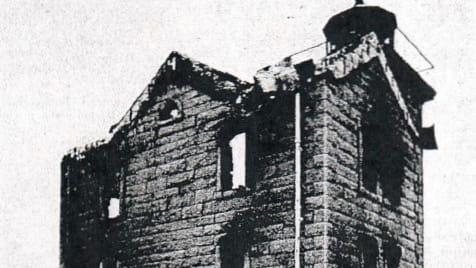 The lighthouse after the 1974 fire. 