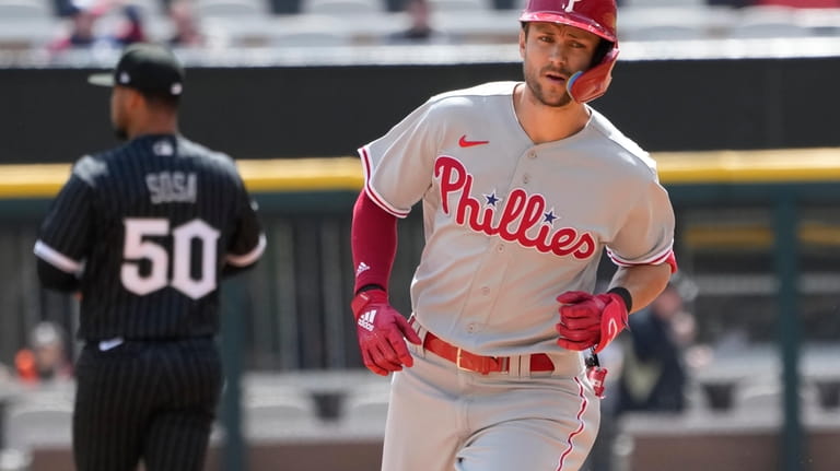 Trea Turner Philadelphia Phillies baseball player action pose