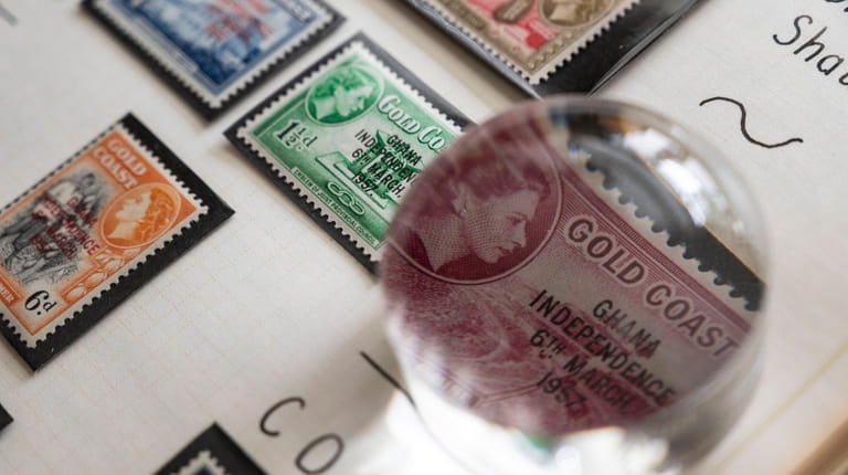 A 1957 stamp celebrating Ghana's independence is part of Steve Reinhard's...