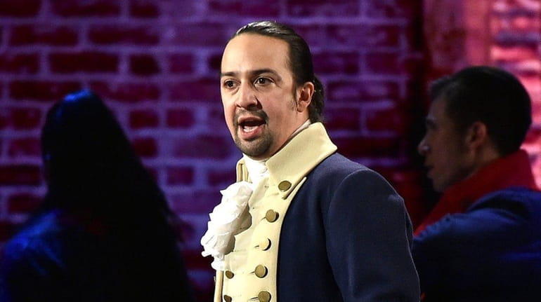 Lin-Manuel Miranda of "Hamilton" performs at the Tony Awards at...