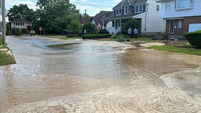 The scene of the Baldwin water main break on Friday...