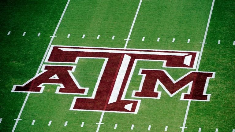 File - The Texas A&M logo on Kyle Field is...