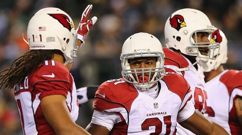 David Johnson #31 of the Arizona Cardinals celebrates a touchdown...