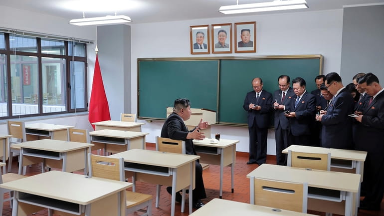 In this photo provided by the North Korean government, North...