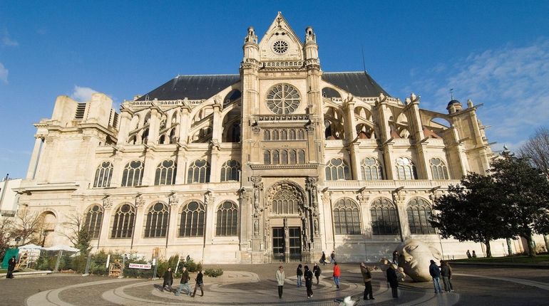 Saint-Eustache church in Paris. You can hear its 8,000-pipe organ...