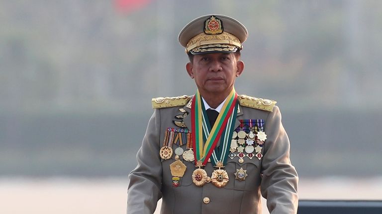 Senior Gen. Min Aung Hlaing, head of the military council,...