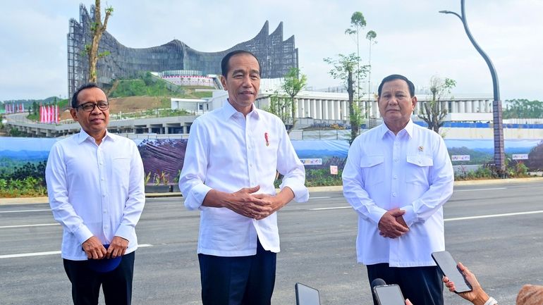 In this photo released by Indonesian Presidential Palace, Indonesian President...