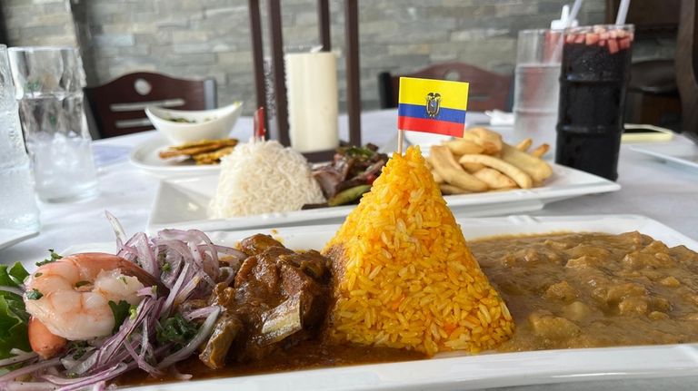 The bandera is a combination platter of Ecuadorian specialties at...