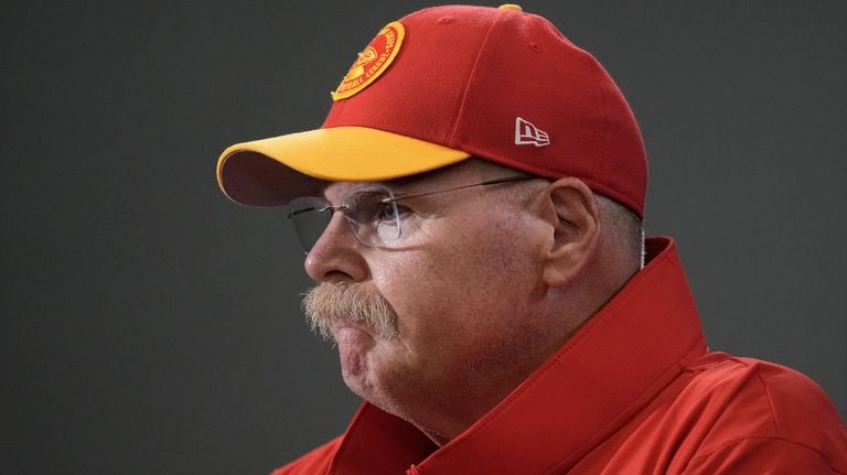 Kansas City Chiefs head coach Andy Reid speaks during a...