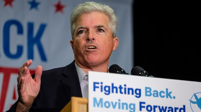Steve Bellone speaks during a "get out the vote" rally...