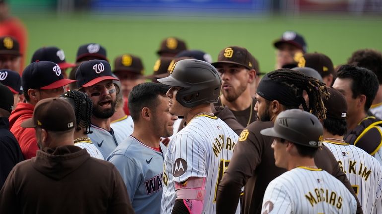 Benches clear after Nationals catcher Keibert Ruiz jaws with Jurickson  Profar - Newsday