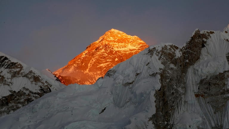 In this Nov. 12, 2015, file photo, Mt. Everest is...