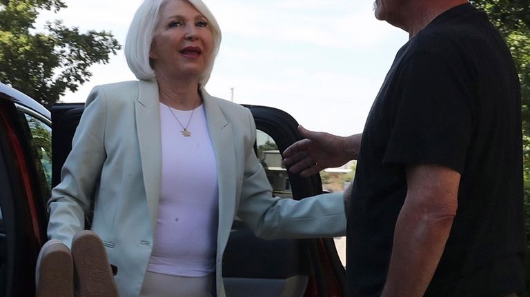 Former Colorado county clerk Tina Peters arrives at the Mesa...