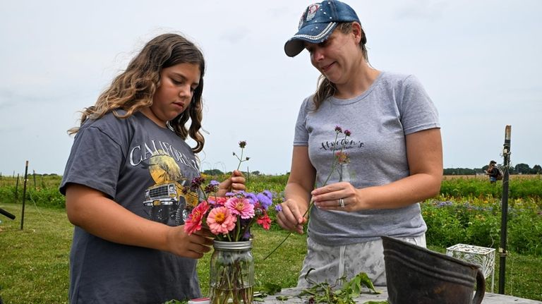 It's a family affair at Horton's Flower Field in Riverhead....